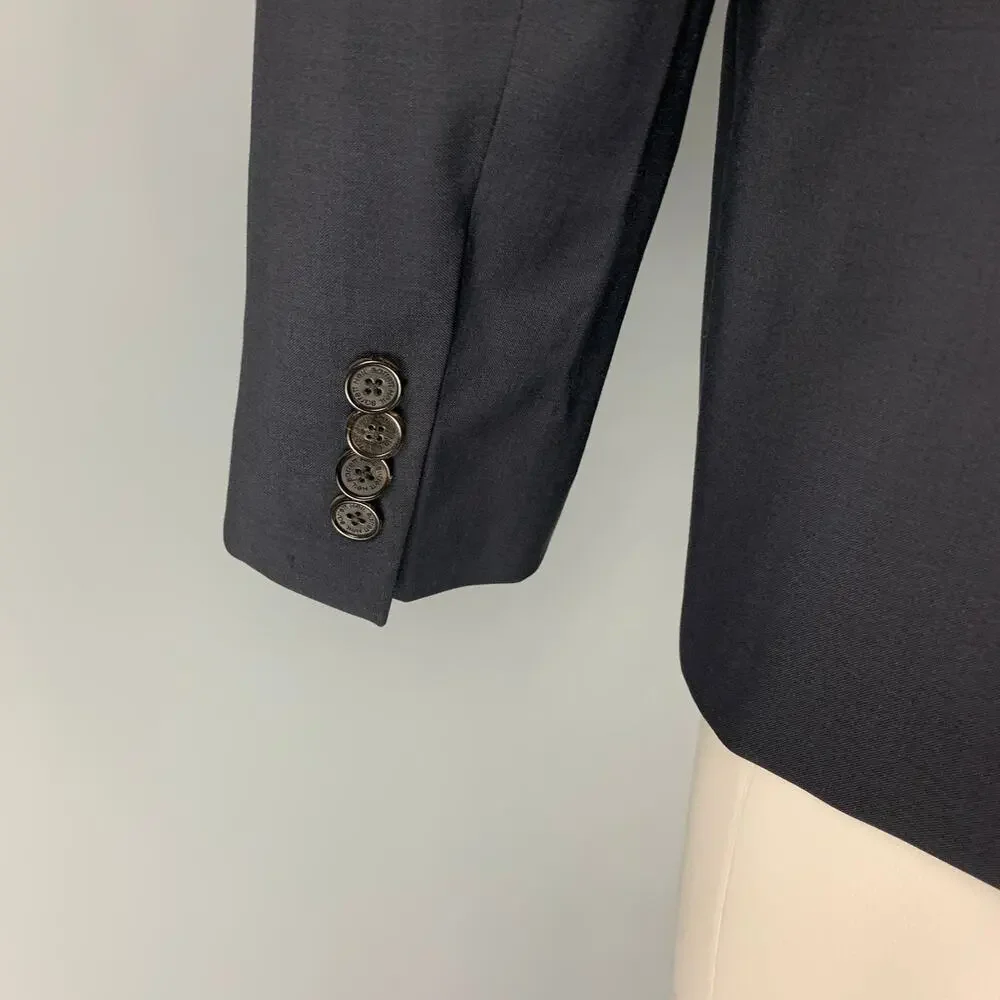 NEIL BARRETT Size 40 Navy Wool Single Breasted Slim Fit Sport Coat